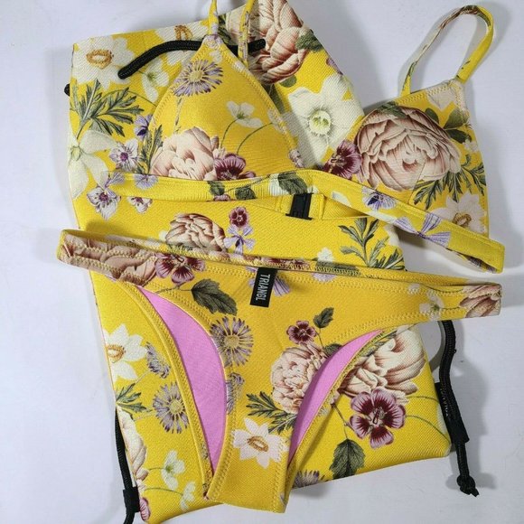 TRIANGL Yellow Flora Delilah Neoprene Bikini - Picture 2 of 4